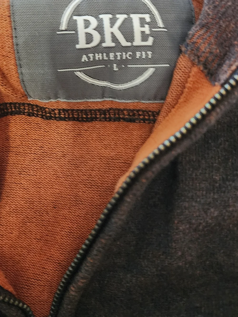 BKE Men's Brown Zip-Up Pullover Sweater Sz Lrg